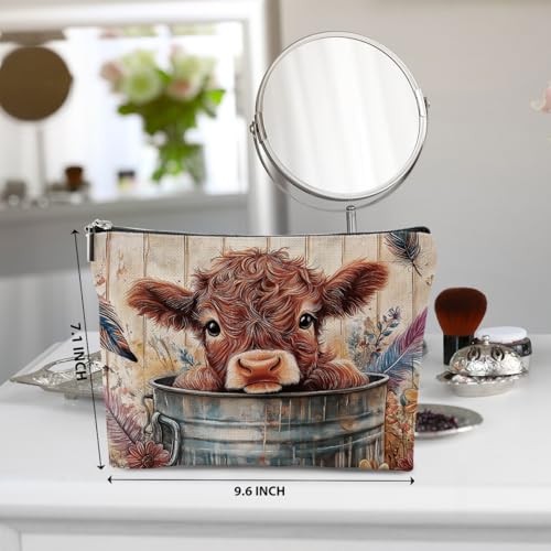 50% Off BQXH Cow Floral Makeup Bag – Country Gift Idea - Image 3
