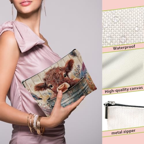 50% Off BQXH Cow Floral Makeup Bag – Country Gift Idea - Image 4