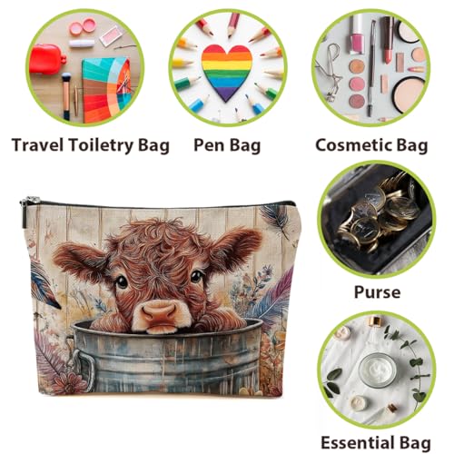 50% Off BQXH Cow Floral Makeup Bag – Country Gift Idea - Image 5