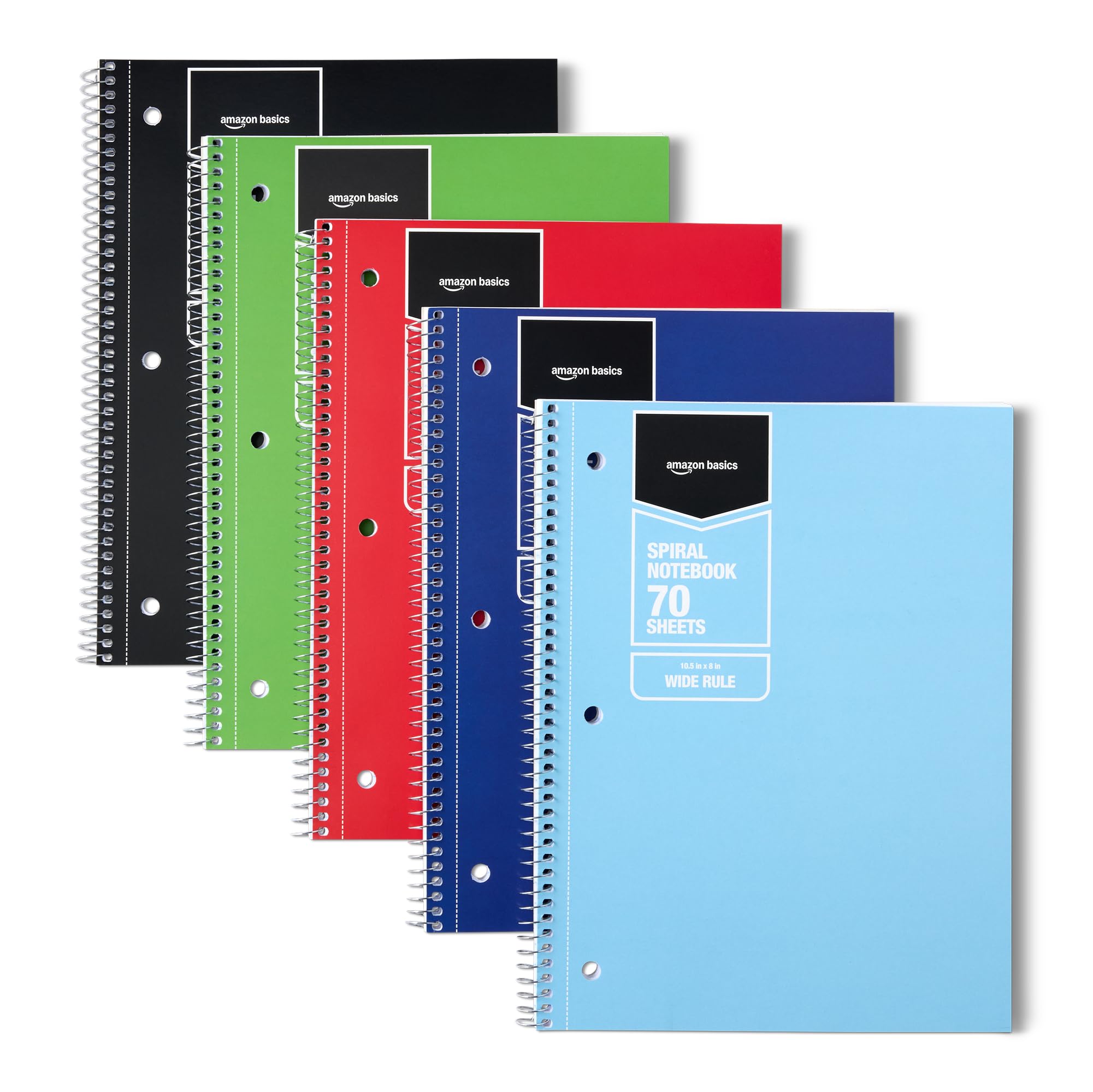 Save 33% on Amazon Basics 5-Pack Wide Ruled Notebooks