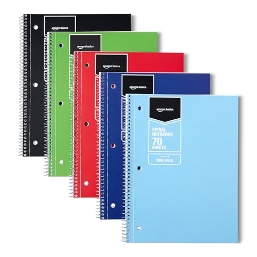 Save 33% on Amazon Basics 5-Pack Wide Ruled Notebooks - Image 2