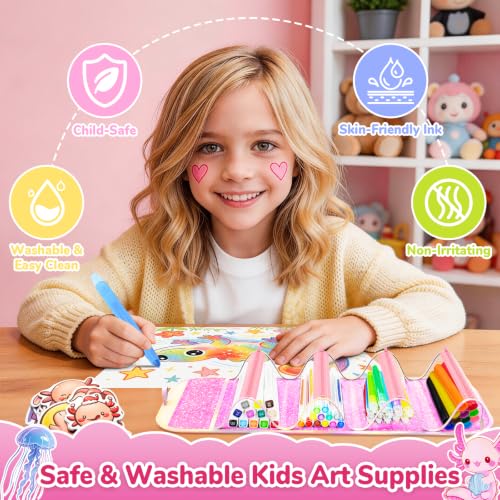 Save 50% on Axolotl Art Set – 70 PCS for Girls Ages 4-8 - Image 4