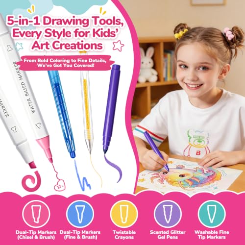 Save 50% on Axolotl Art Set – 70 PCS for Girls Ages 4-8 - Image 5