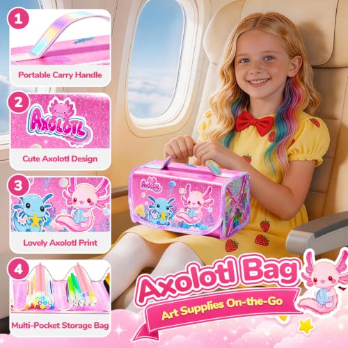 Save 50% on Axolotl Art Set – 70 PCS for Girls Ages 4-8 - Image 7