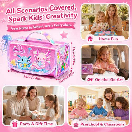 Save 50% on Axolotl Art Set – 70 PCS for Girls Ages 4-8 - Image 8