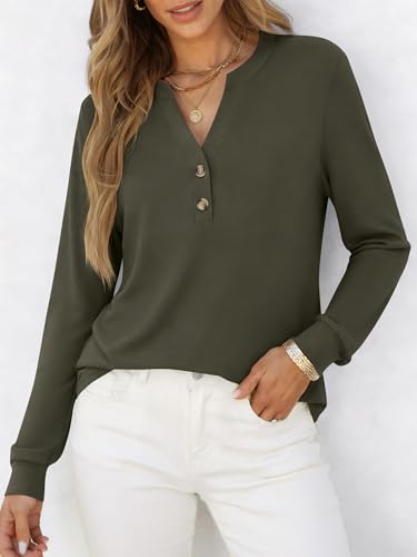 35% Off ANRABESS Women's Long Sleeve Henley Tops - Image 3