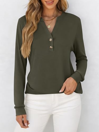 35% Off ANRABESS Women's Long Sleeve Henley Tops - Image 4