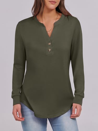 35% Off ANRABESS Women's Long Sleeve Henley Tops - Image 5