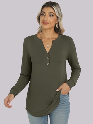 35% Off ANRABESS Women's Long Sleeve Henley Tops - Image 7