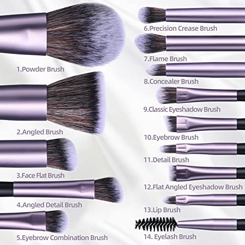 50% Off BS-MALL 14-Piece Makeup Brush Set with Travel Case - Image 3