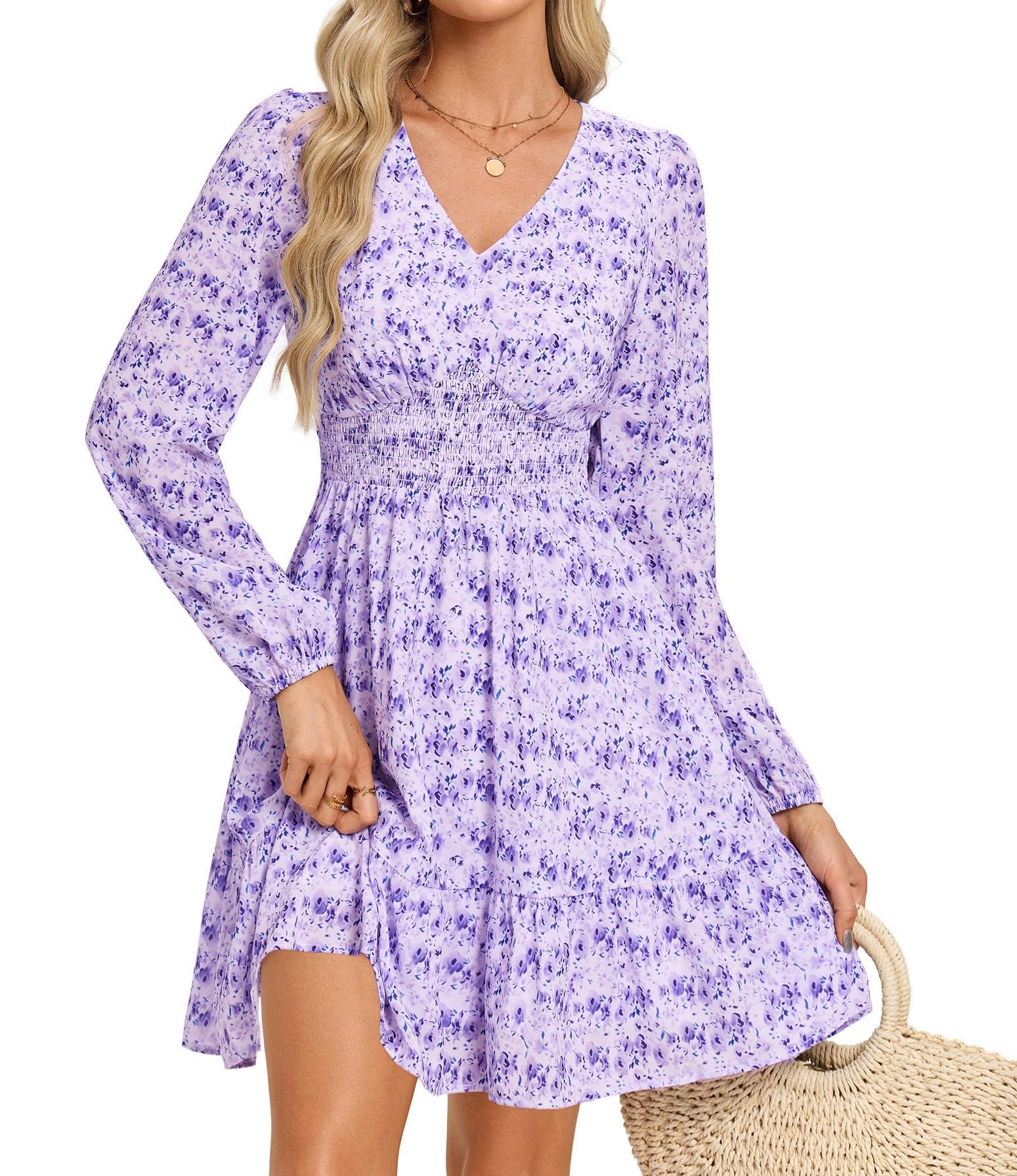 GRACE KARIN Floral Mini Dress for Weddings & Vacations - Image 1