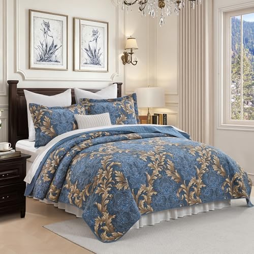 62% Off: 100% Cotton King Size Quilt Set with Floral Pattern - Image 8