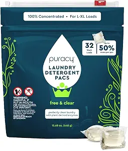 48% Off Puracy Free & Clear Laundry Detergent Pods, 32 Ct - Image 1