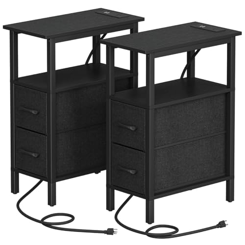 50% Off VIMBER Narrow Side Tables with Charging Station - Image 2