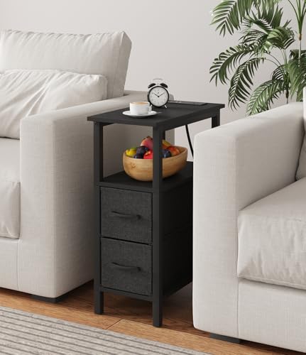 50% Off VIMBER Narrow Side Tables with Charging Station - Image 3