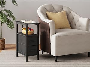50% Off VIMBER Narrow Side Tables with Charging Station - Image 5