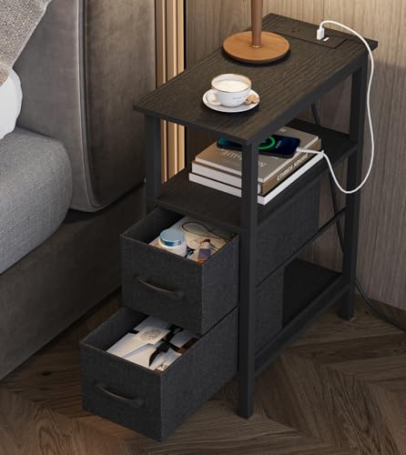 50% Off VIMBER Narrow Side Tables with Charging Station - Image 8