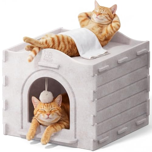 20% Off Cat Bed Cave – Felt Hideaway with Hanging Ball - Image 2