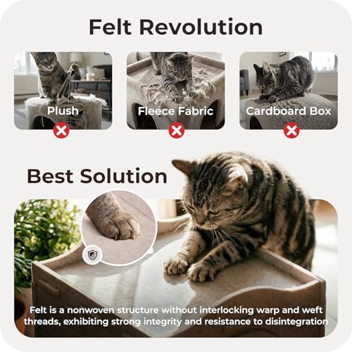 20% Off Cat Bed Cave – Felt Hideaway with Hanging Ball - Image 4