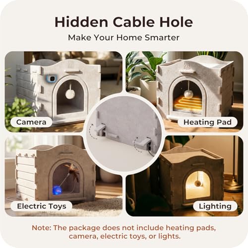 20% Off Cat Bed Cave – Felt Hideaway with Hanging Ball - Image 7