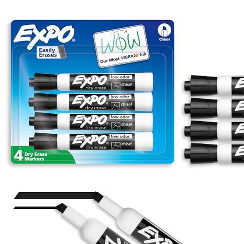 42% Off EXPO Dry Erase Markers, 4 Black Chisel Tip - Image 2