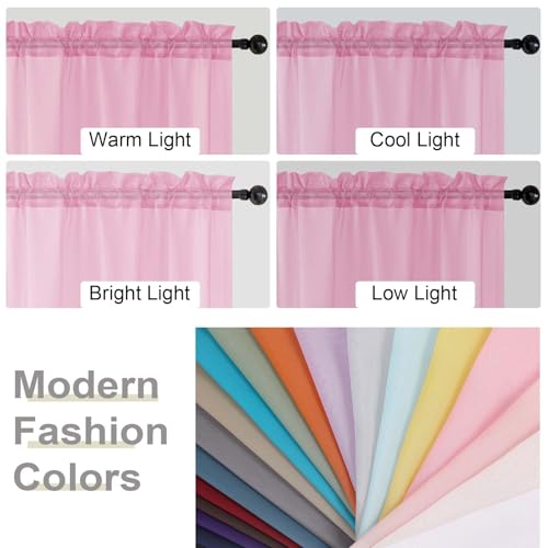 50% Off: Soft Pink Sheer Curtains 90in 2-Panel Set for Bedroom - Image 8