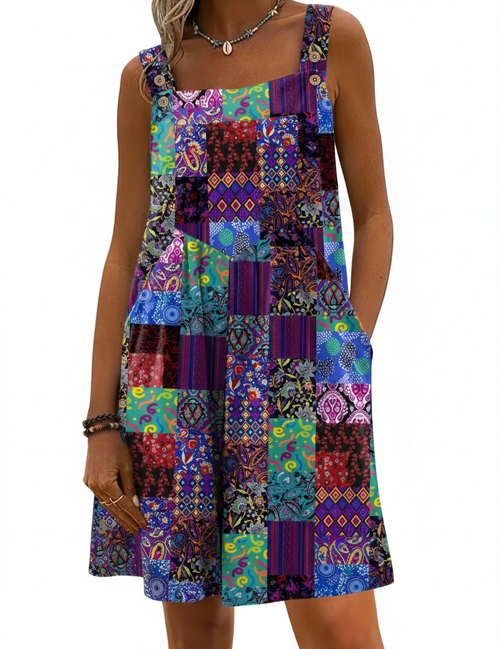 50% Off Ekouaer Women's Sleeveless Romper with Pockets - Image 1