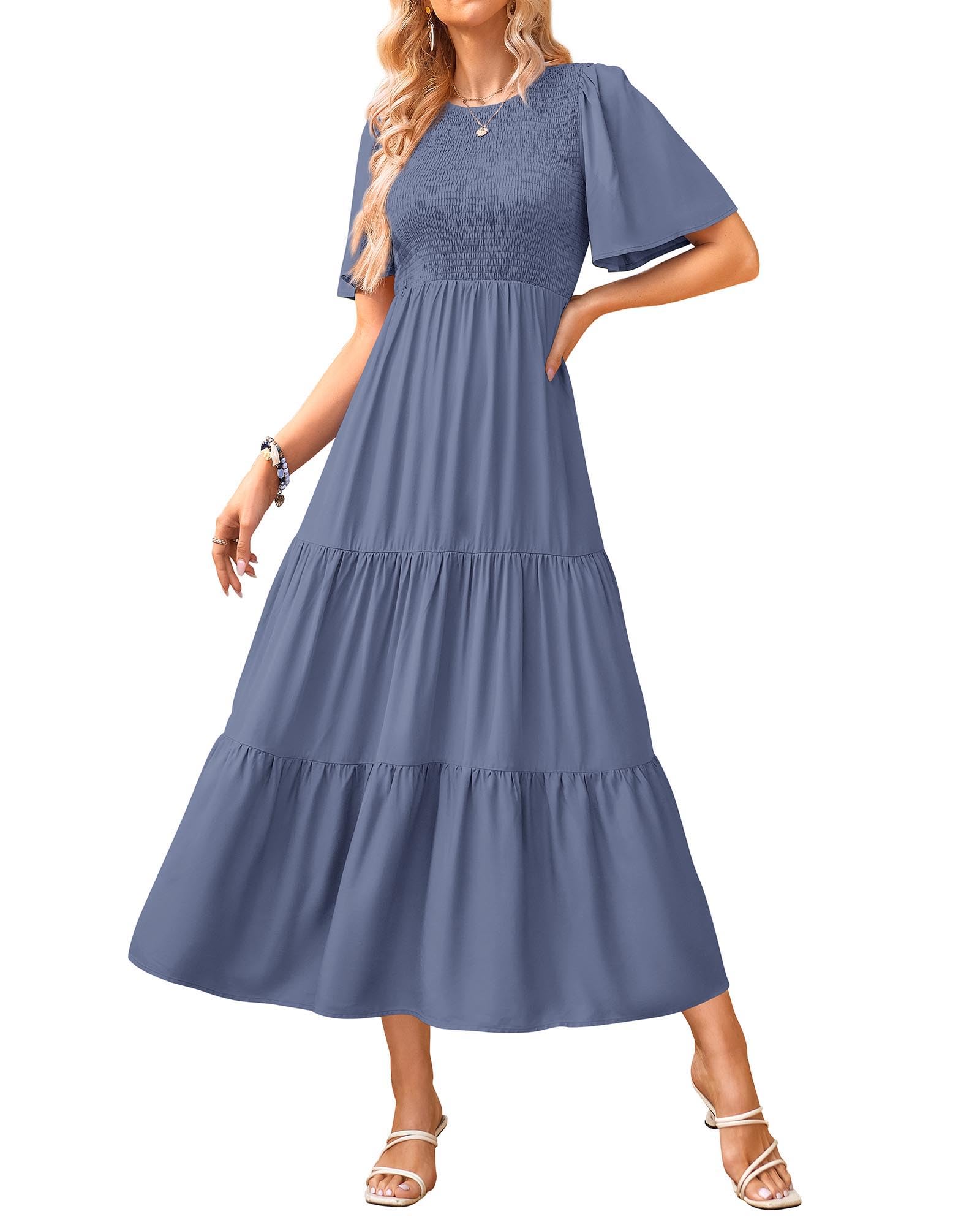 5% Off KIRUNDO Flutter Sleeve Midi Dress for Women