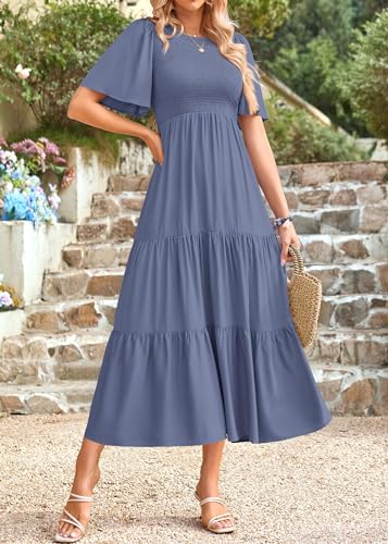 5% Off KIRUNDO Flutter Sleeve Midi Dress for Women - Image 4