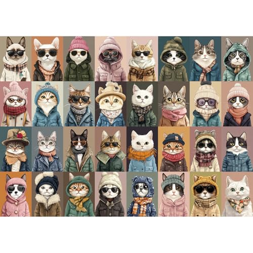 Save on 1000-Piece Cat Fashion Jigsaw Puzzle with Code - Image 1