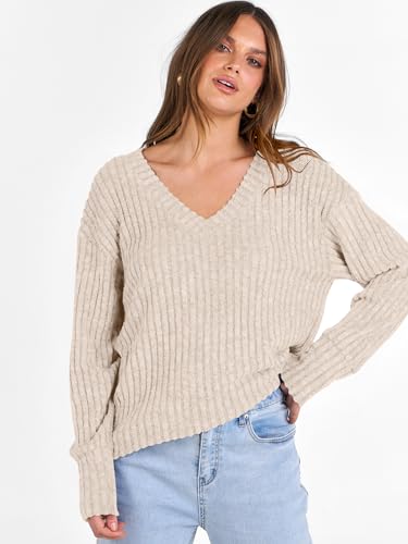 50% Off ANRABESS Women's Ribbed V-Neck Long Sleeve Shirt - Image 3
