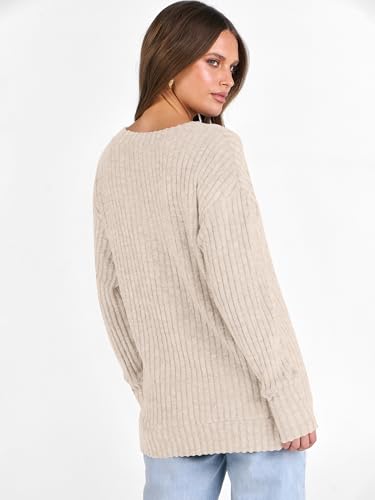 50% Off ANRABESS Women's Ribbed V-Neck Long Sleeve Shirt - Image 6
