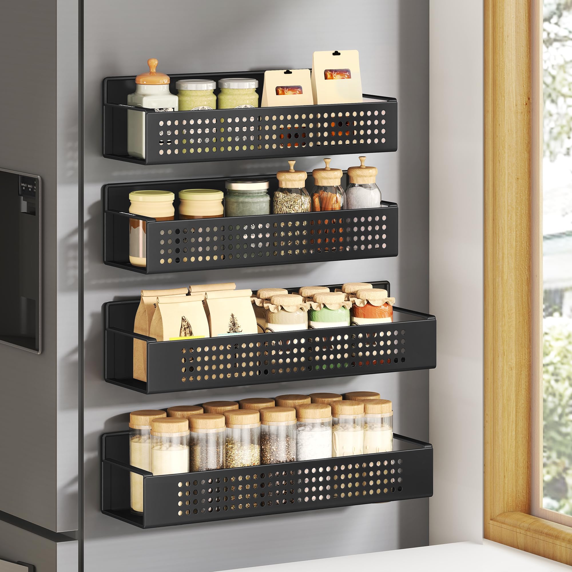 Save 50% on SONGMICS 4-Pack Magnetic Spice Rack - Image 1
