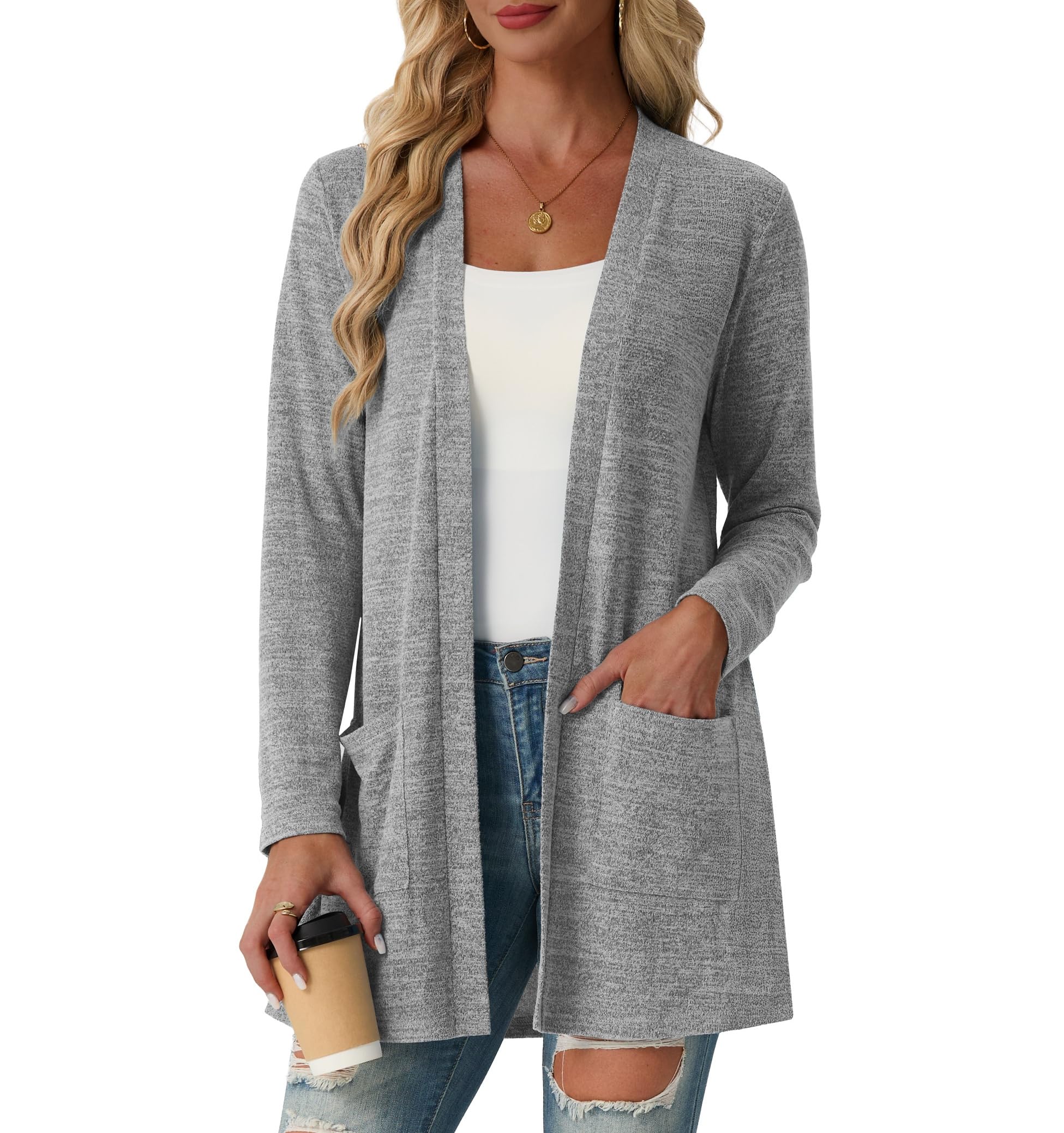 10% Off Lepunuo Lightweight Cardigan with Pockets