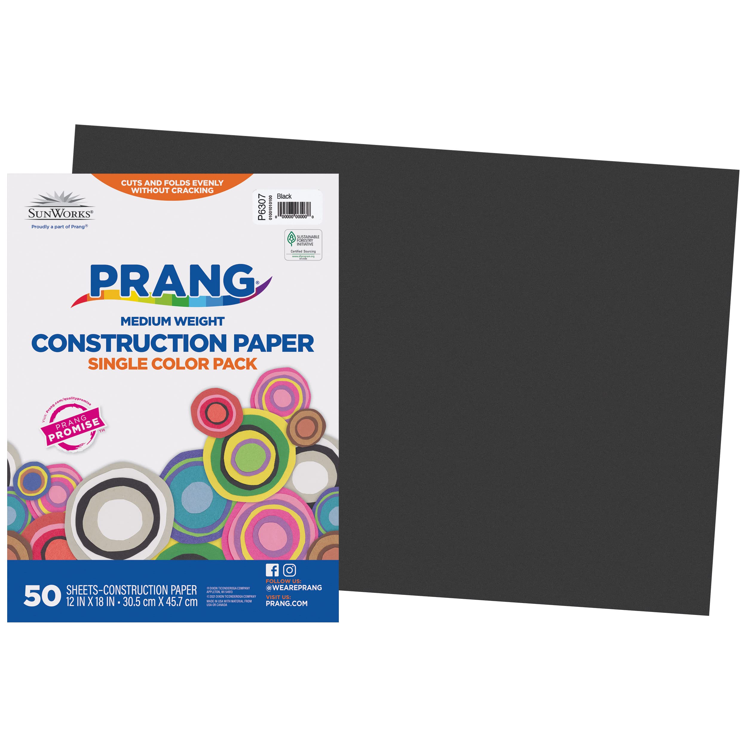 Prang Black Construction Paper, 50 Sheets 86% Off - Image 1