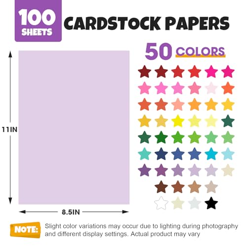 Save 20% on 100-Sheet Assorted Color Cardstock for Crafts - Image 3