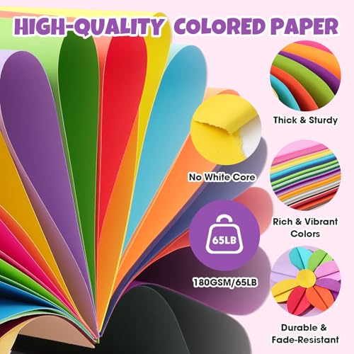 Save 20% on 100-Sheet Assorted Color Cardstock for Crafts - Image 4