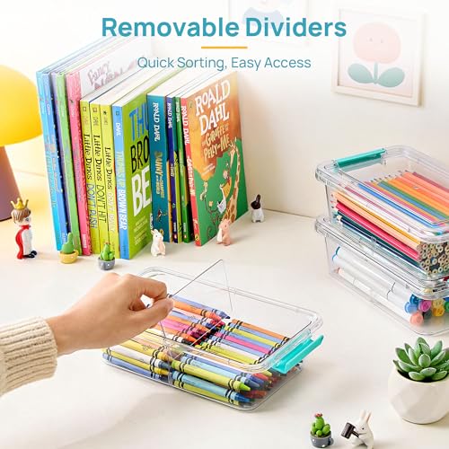 5% Off Vtopmart 4 Pack Clear Pencil Box with Dividers - Image 4
