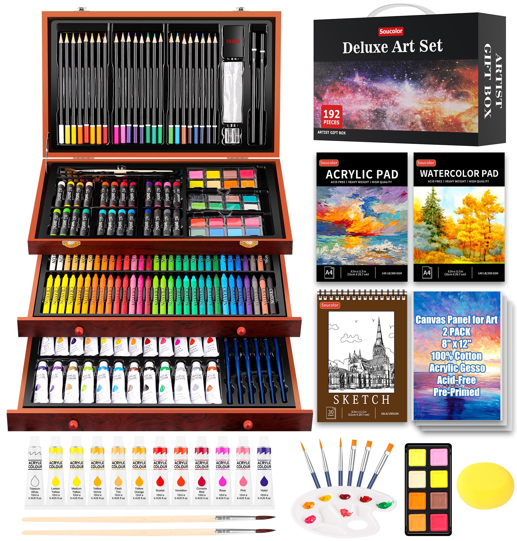 Save 20% on Soucolor 192-Piece Deluxe Art Set