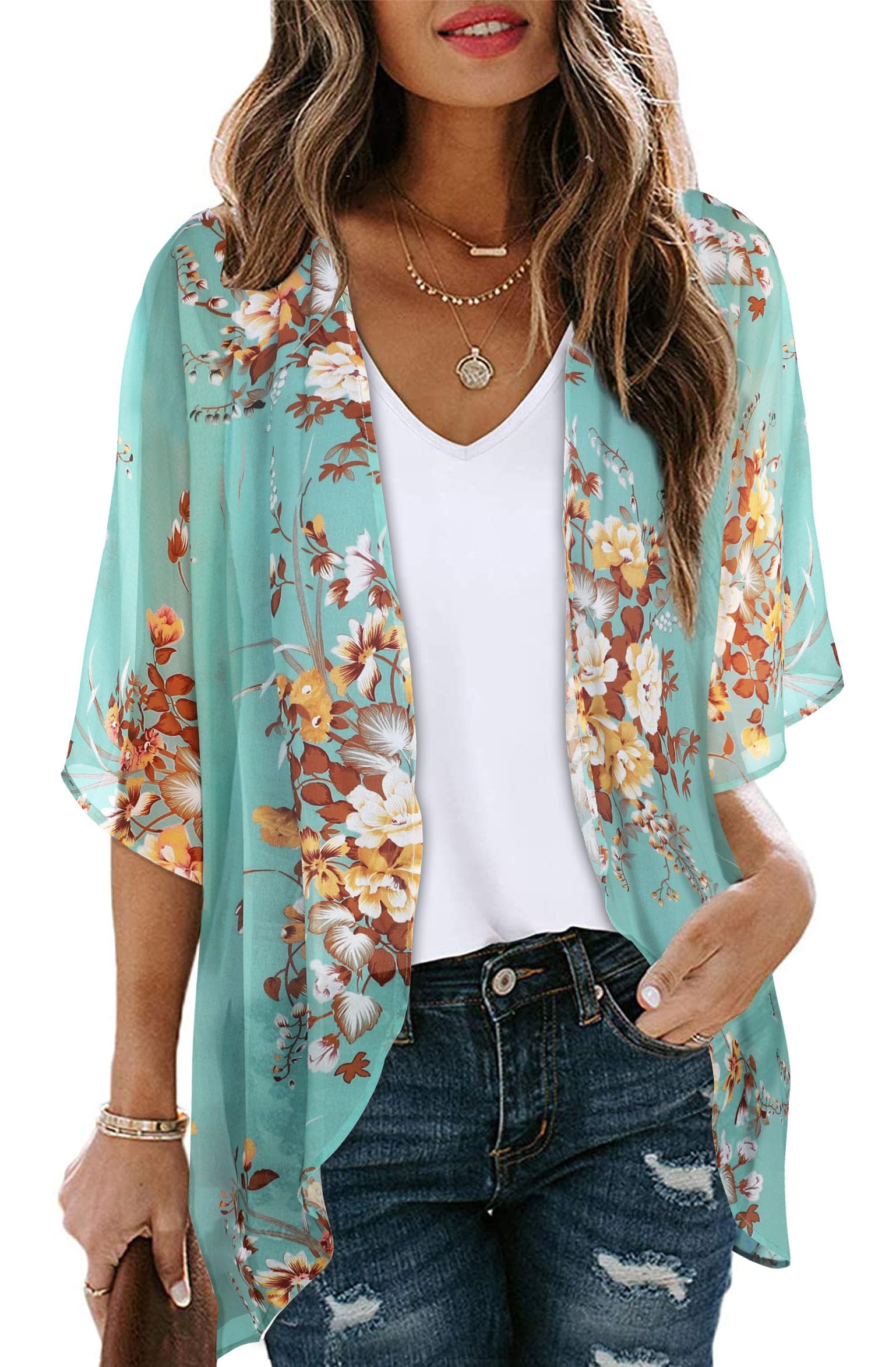 55% Off CHICGAL Women's Floral Kimono Cardigan - Image 1
