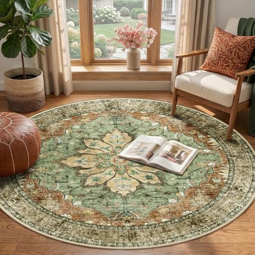 40% Off RELEANY Washable Round Area Rug 4ft - Image 3