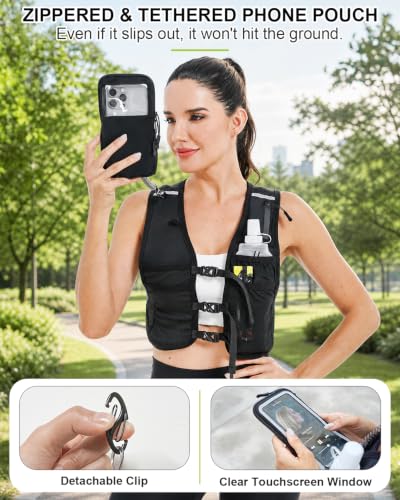 50% Off Running Vest with Phone Holder & Water Bottle - Image 3