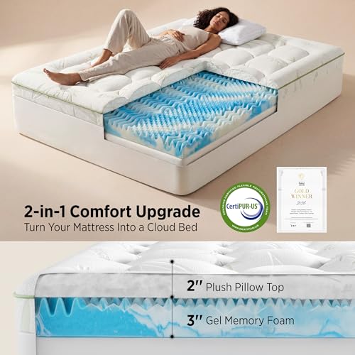 41% Off Bedsure 5" Memory Foam Mattress Topper Queen - Image 3