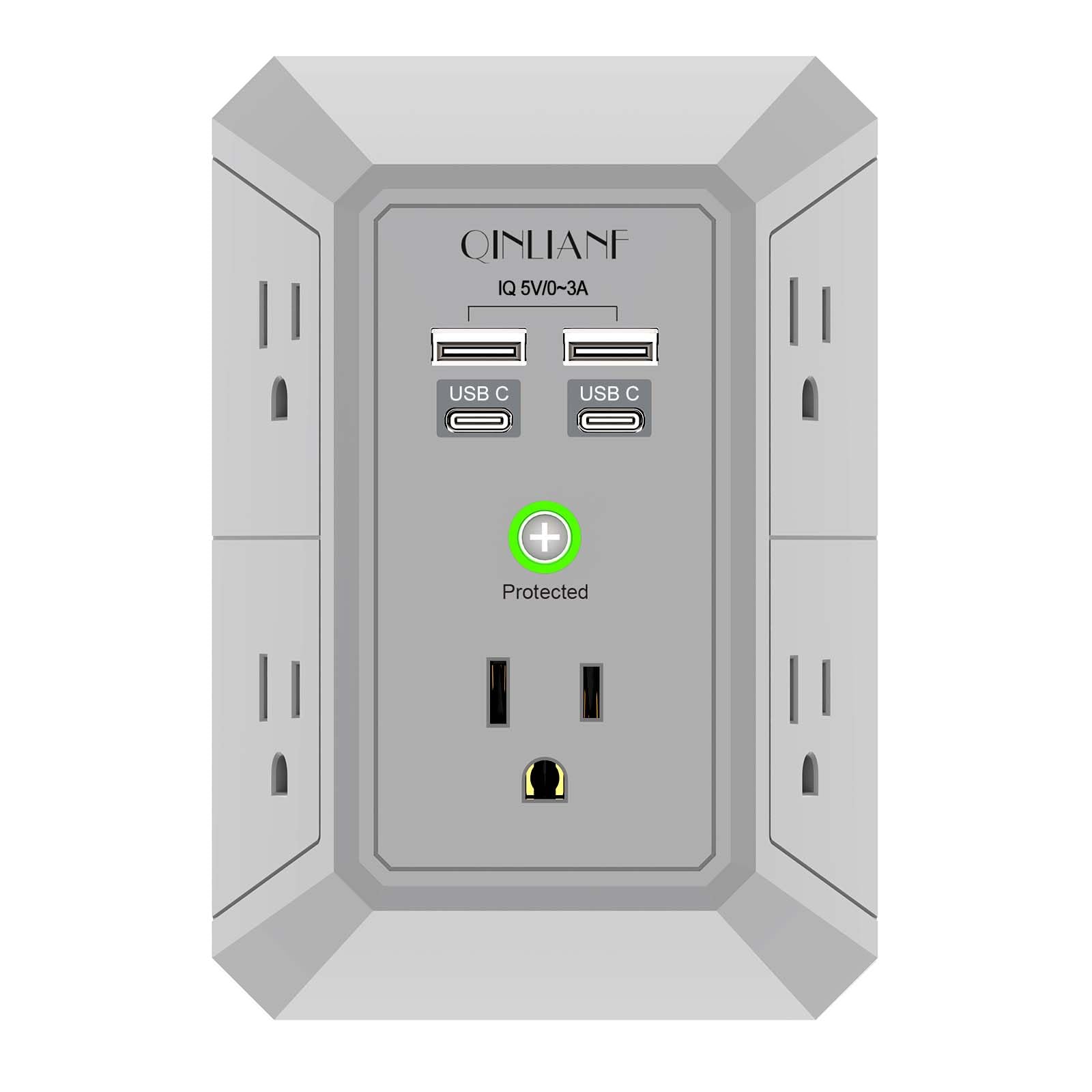 43% Off QINLIANF USB Wall Charger Surge Protector - Image 1