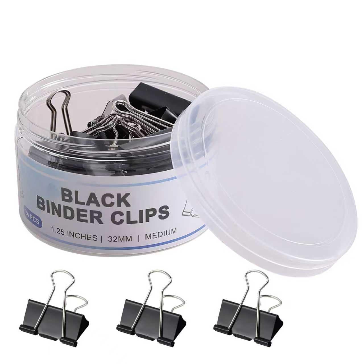 24 Pcs Medium Binder Clips 1.25 Inch – Great Value - Image 1