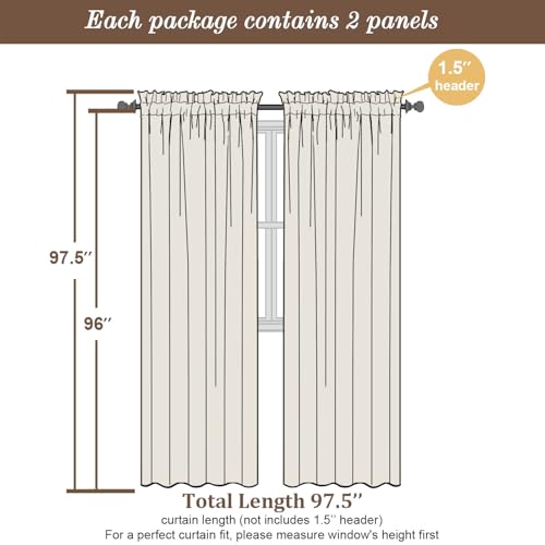 50% Off Chyhomenyc Gold Sheer Curtains 96 Inch 2 Panels - Image 4