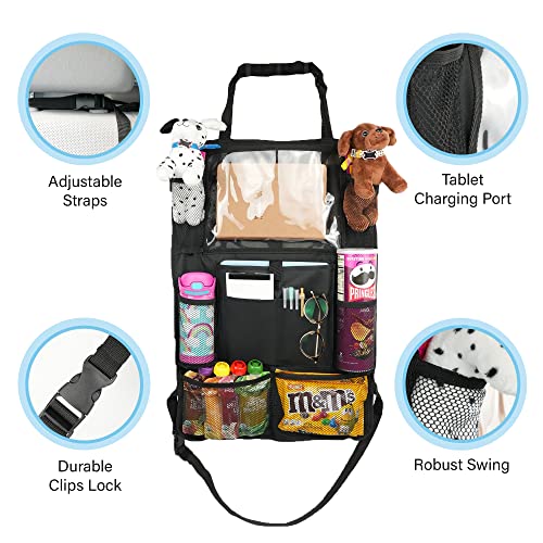 2-Pack Car Seat Organizer With Tablet Holder & Kick Mats - Image 3