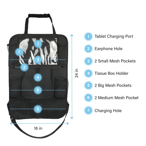 2-Pack Car Seat Organizer With Tablet Holder & Kick Mats - Image 5