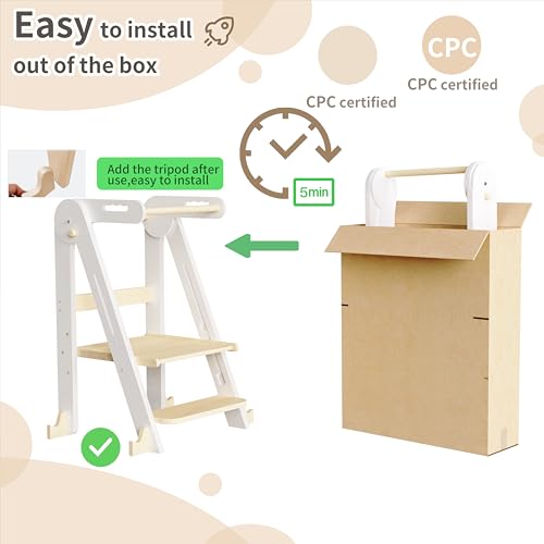 40% Off Kids Kitchen Step Stool – Foldable Toddler Tower - Image 3