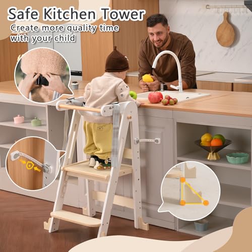 40% Off Kids Kitchen Step Stool – Foldable Toddler Tower - Image 4